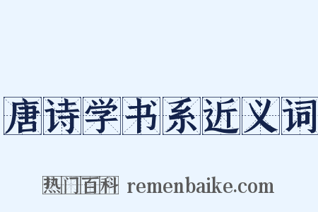 唐诗学书系近义词是什么意思的图片